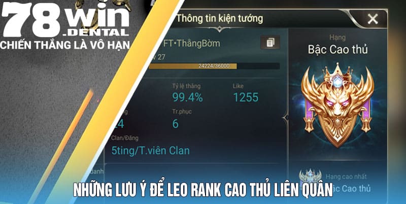 Những lưu ý để leo rank cao thủ liên quân
